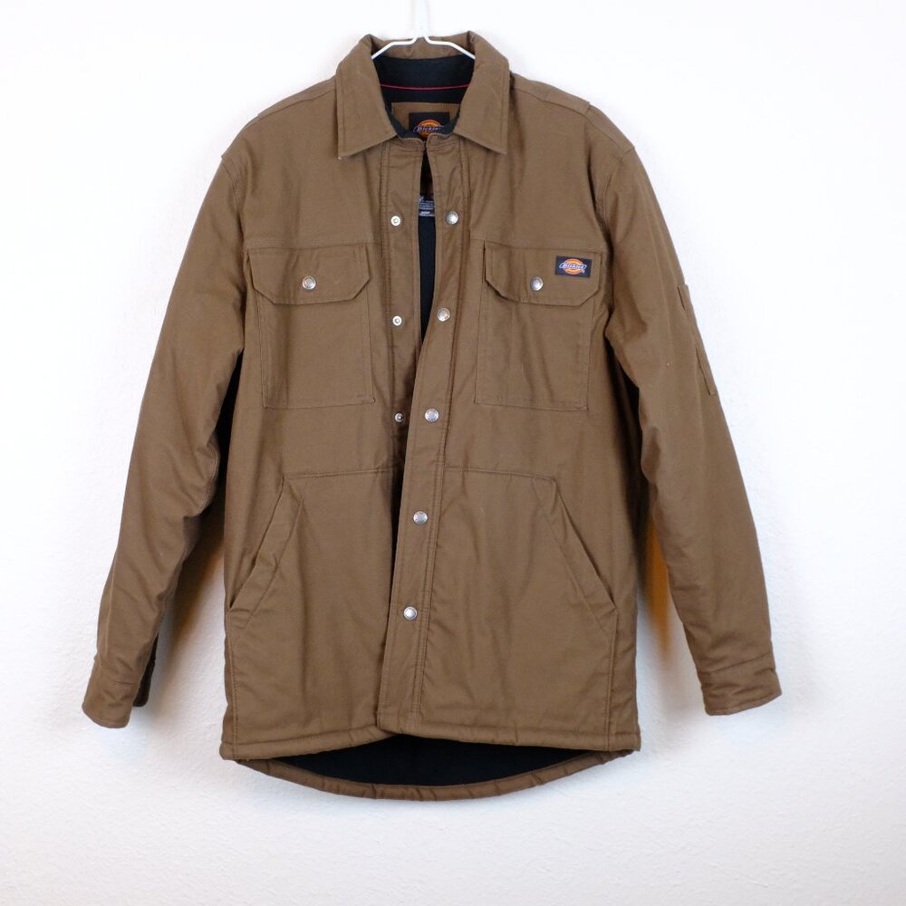 Womens dickies brown insulated winter work chore coat size small